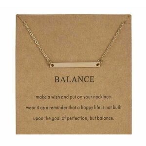 Balance Gold Beam Adjustable Pendant Necklace